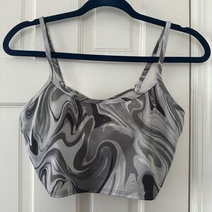 Gray and Black Marble Crop Top